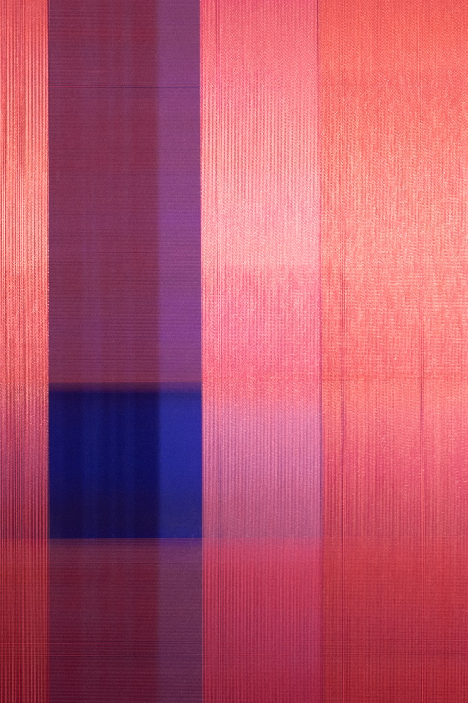 Pink and blue weave panel