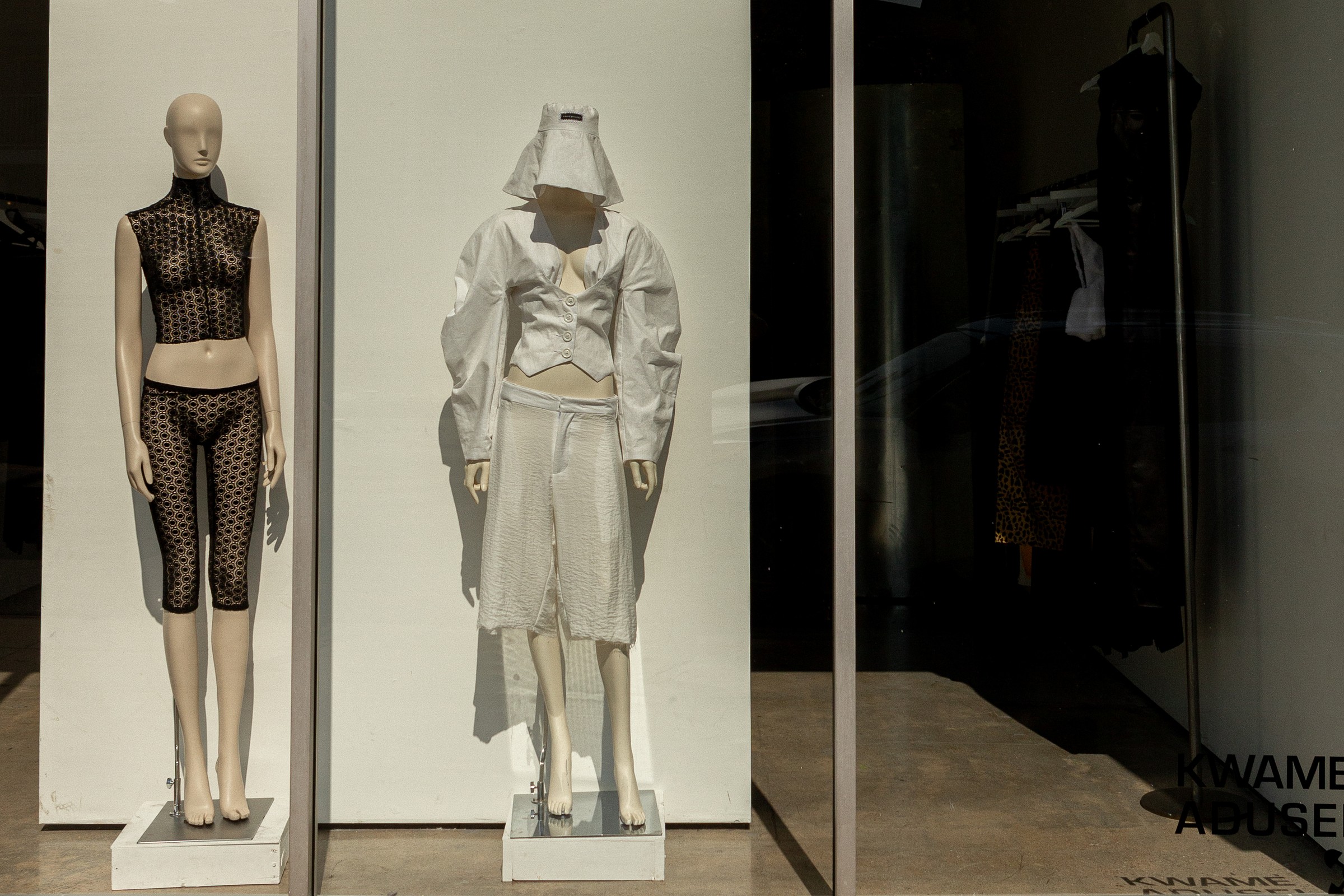 Mannequins in window display
