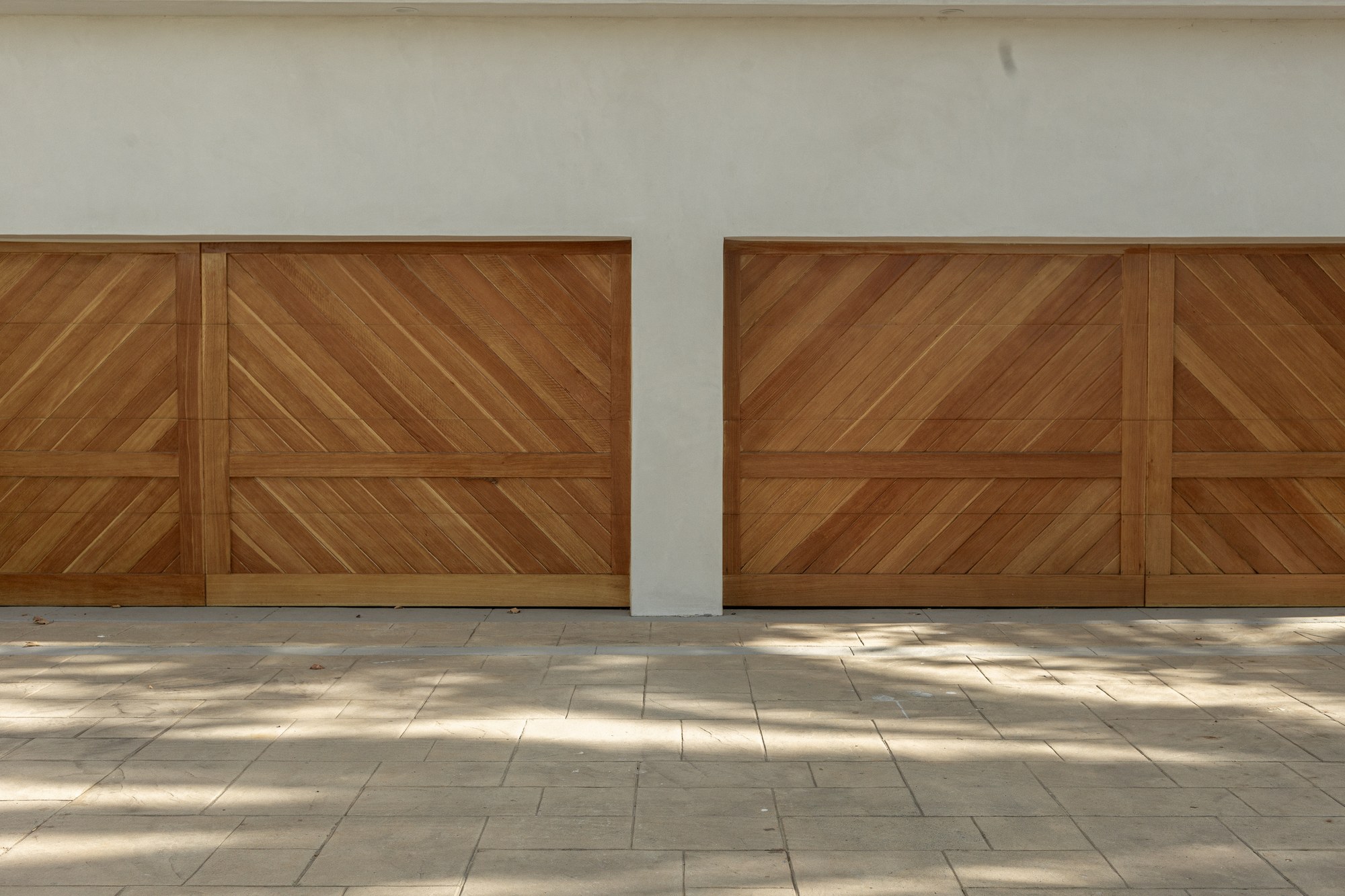 Garage doors, wood panel