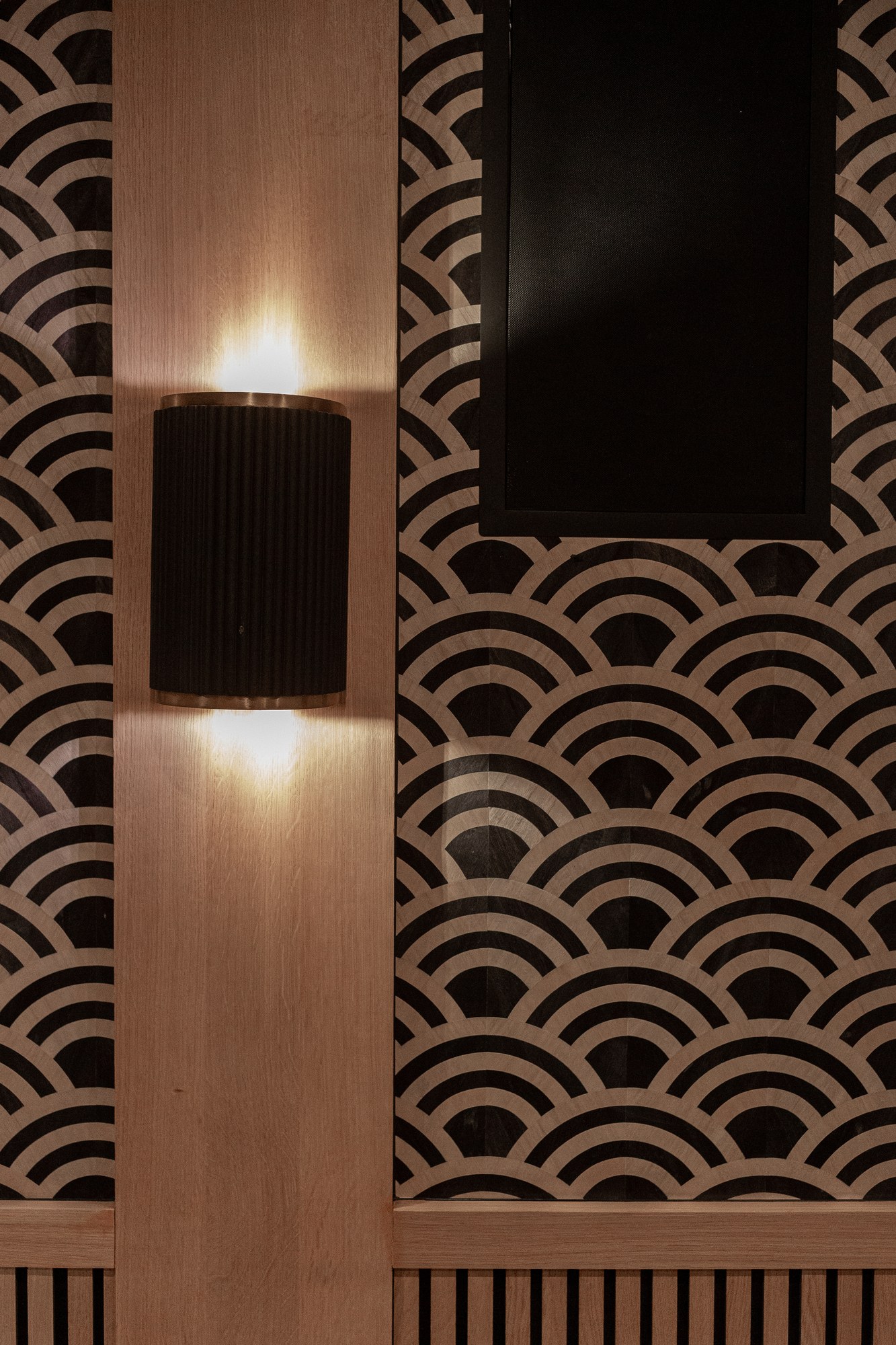 Sconce, wallpaper detail
